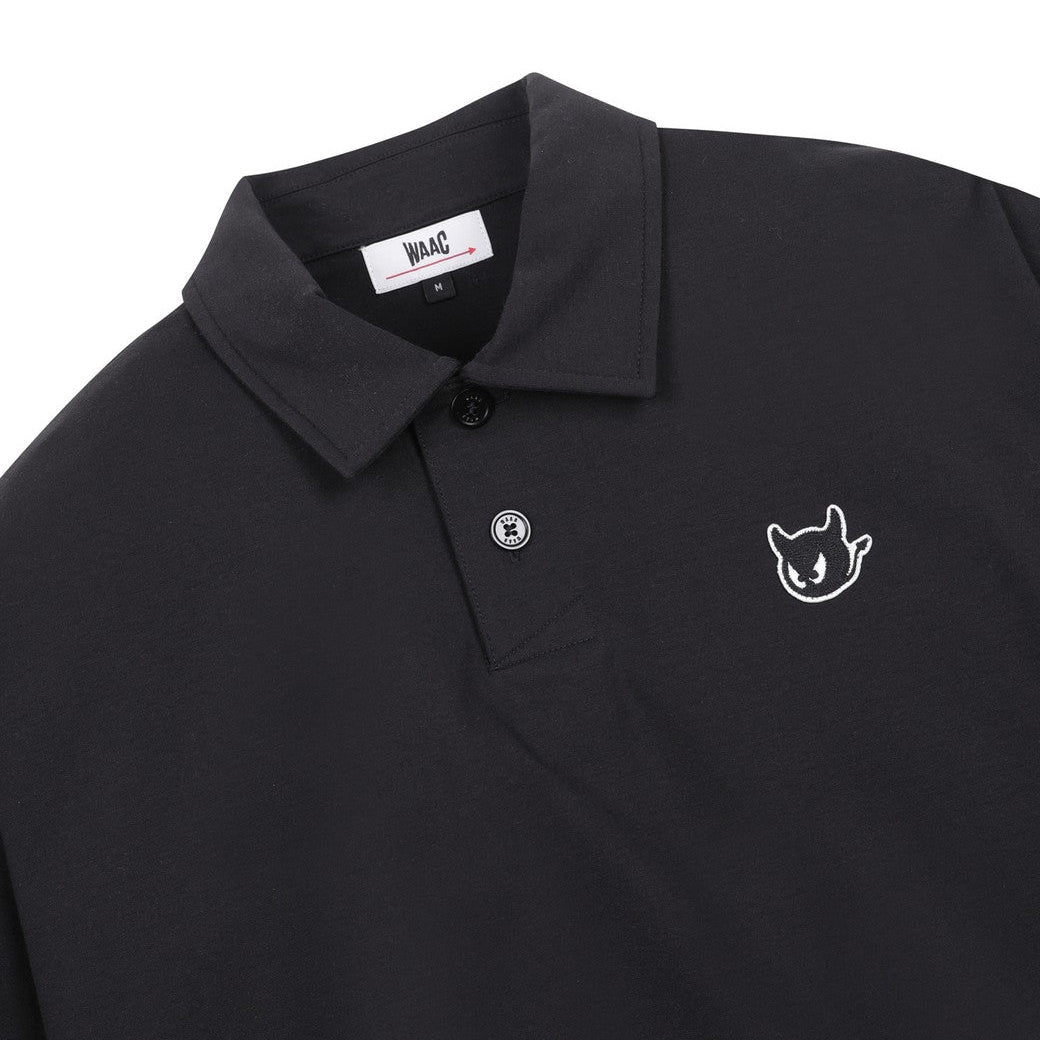 WEB限定】MEN WAACKYスウェットポロシャツ ブラック