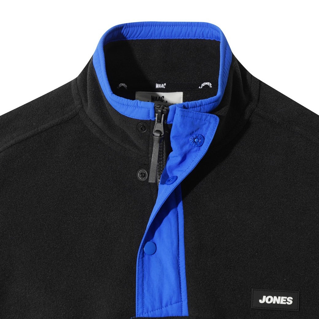 WAAC X JONES】MEN レトロフリースプルオーバー ブラック