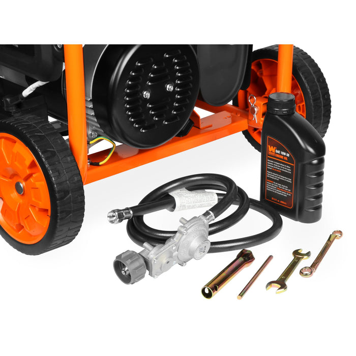 WEN DF430X 4375-Watt Dual Fuel Portable Generator with Wheel Kit