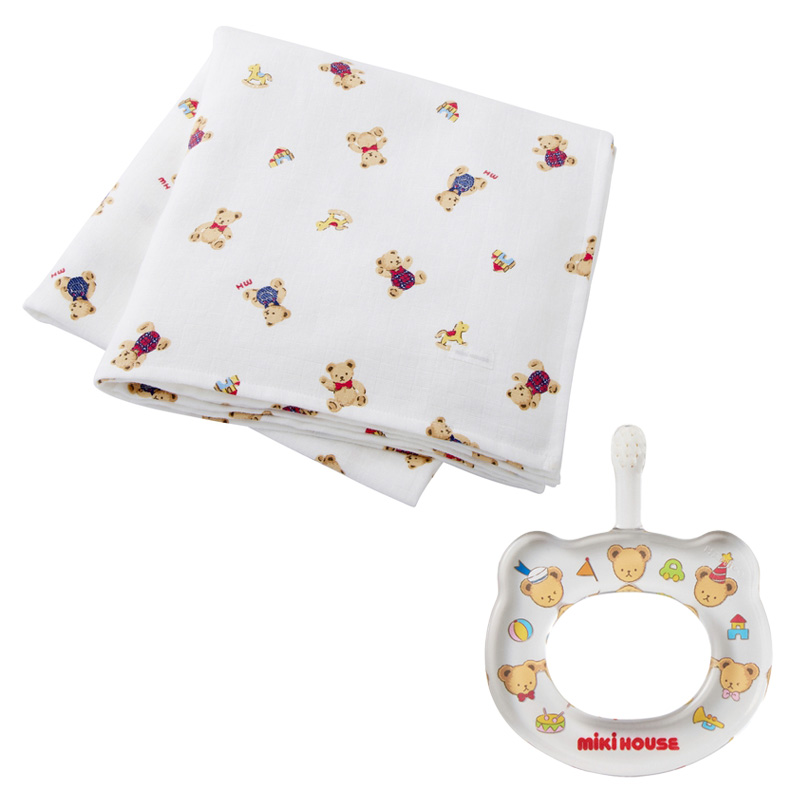 ミキハウス＞マルチケットセット ベージュ（BOX付き）｜天満屋ネット