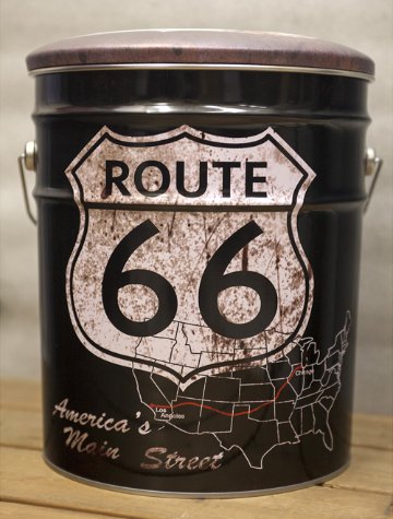 ペール缶スツール ルート66ブラック 収納ボックス アメリカン雑貨