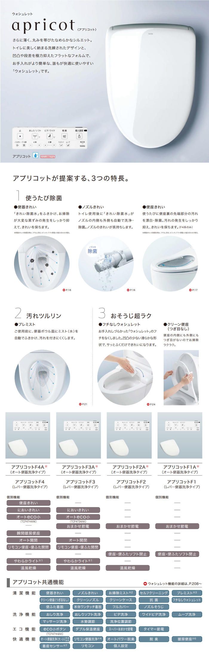 ウォシュレット アプリコット F3 TOTO [TCF4734] レバー便器洗浄タイプ