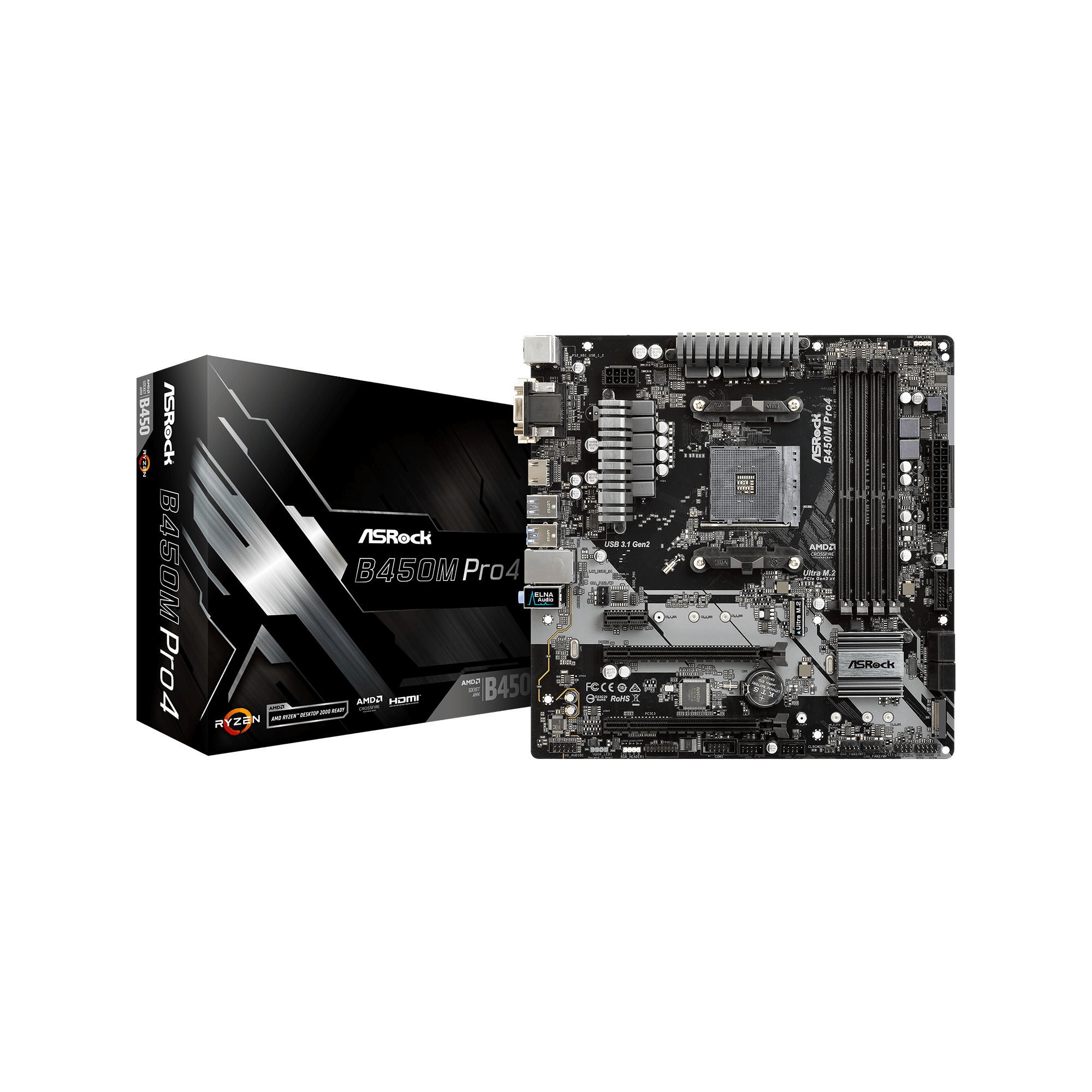 B450M Pro4 | ASRock(アスロック) SocketAM4 AMD B450 MicroATX