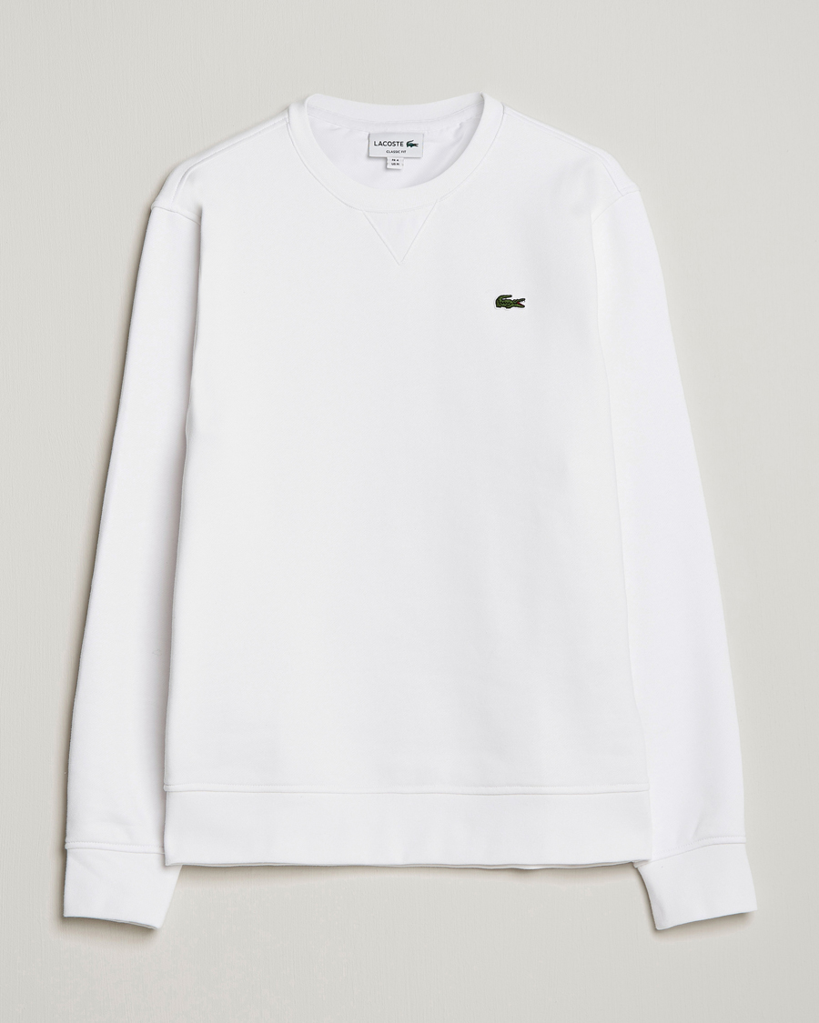 Lacoste Crew Neck Sweatshirt White at CareOfCarl.com