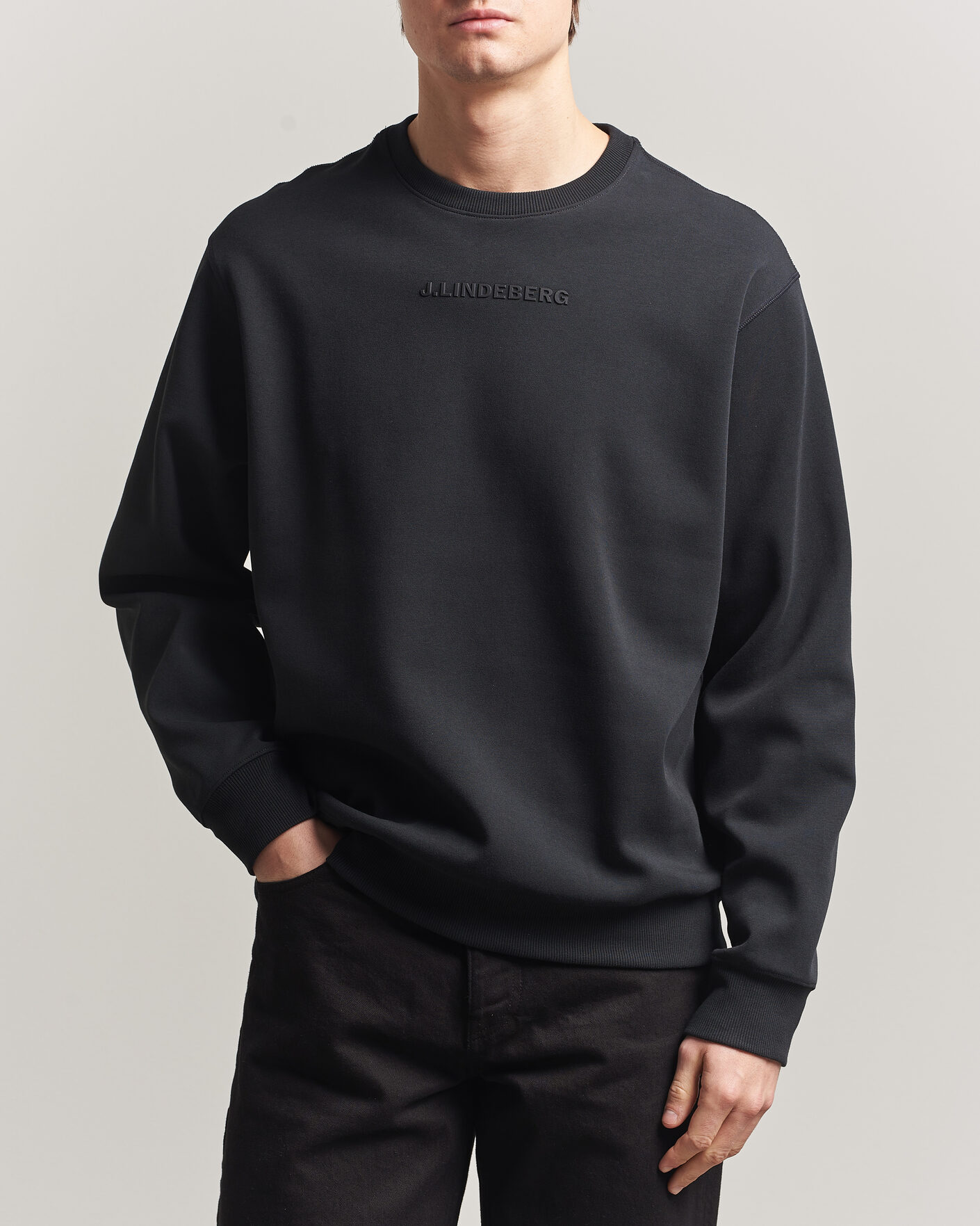 J.Lindeberg Club Crew Neck Black at CareOfCarl.com