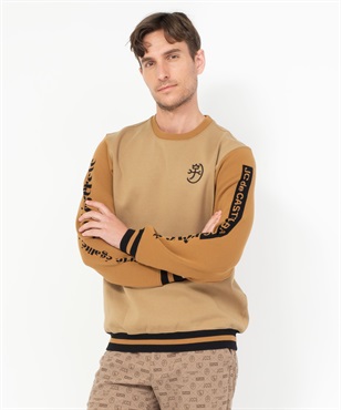 綿ポリボンディング袖ニットクルートレーナー | カステルバジャック