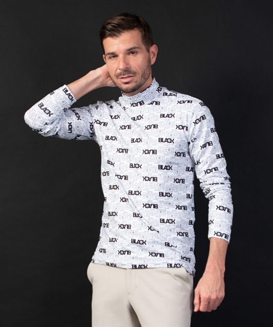 BLACK】ロゴ総柄昇華転写インナー長Tシャツ | カステルバジャック