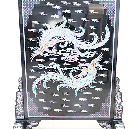 唐木家具】中国美術 高級 鳳凰 衝立/パーテーション 螺鈿細工 出張買取
