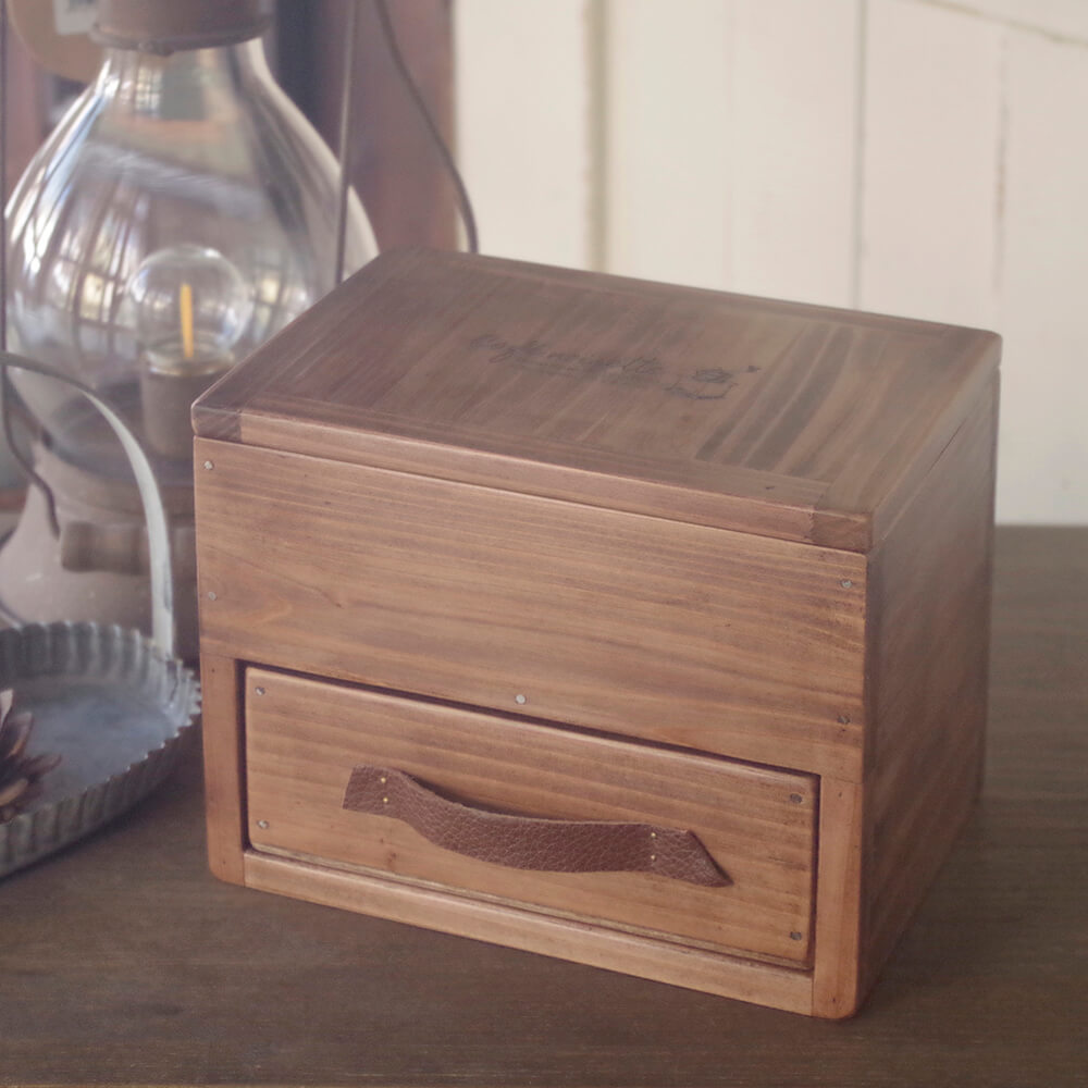 レザーハンドルツールボックス｜アンティーク風収納木箱｜通販 商品詳細