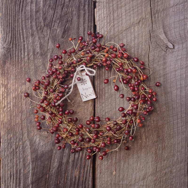 野バラの実のクリスマスリース｜ナチュラル＆シンプルな大人の