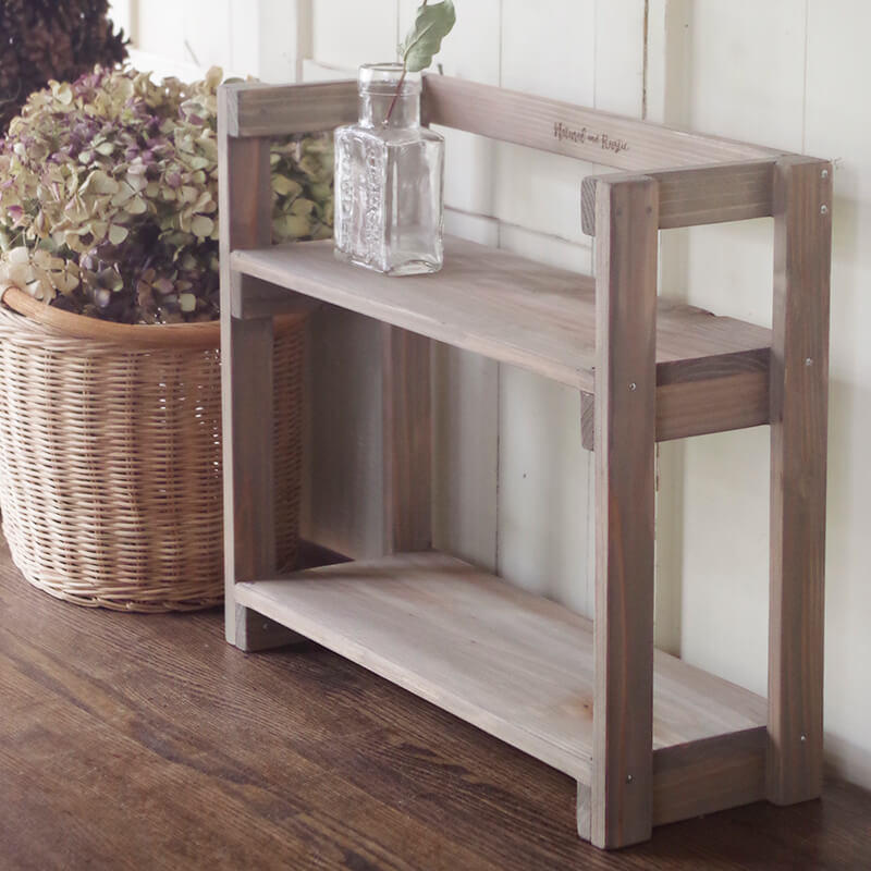 ヴィンテージ風木製ディスプレイラック【インテリア木工品】｜シャビー