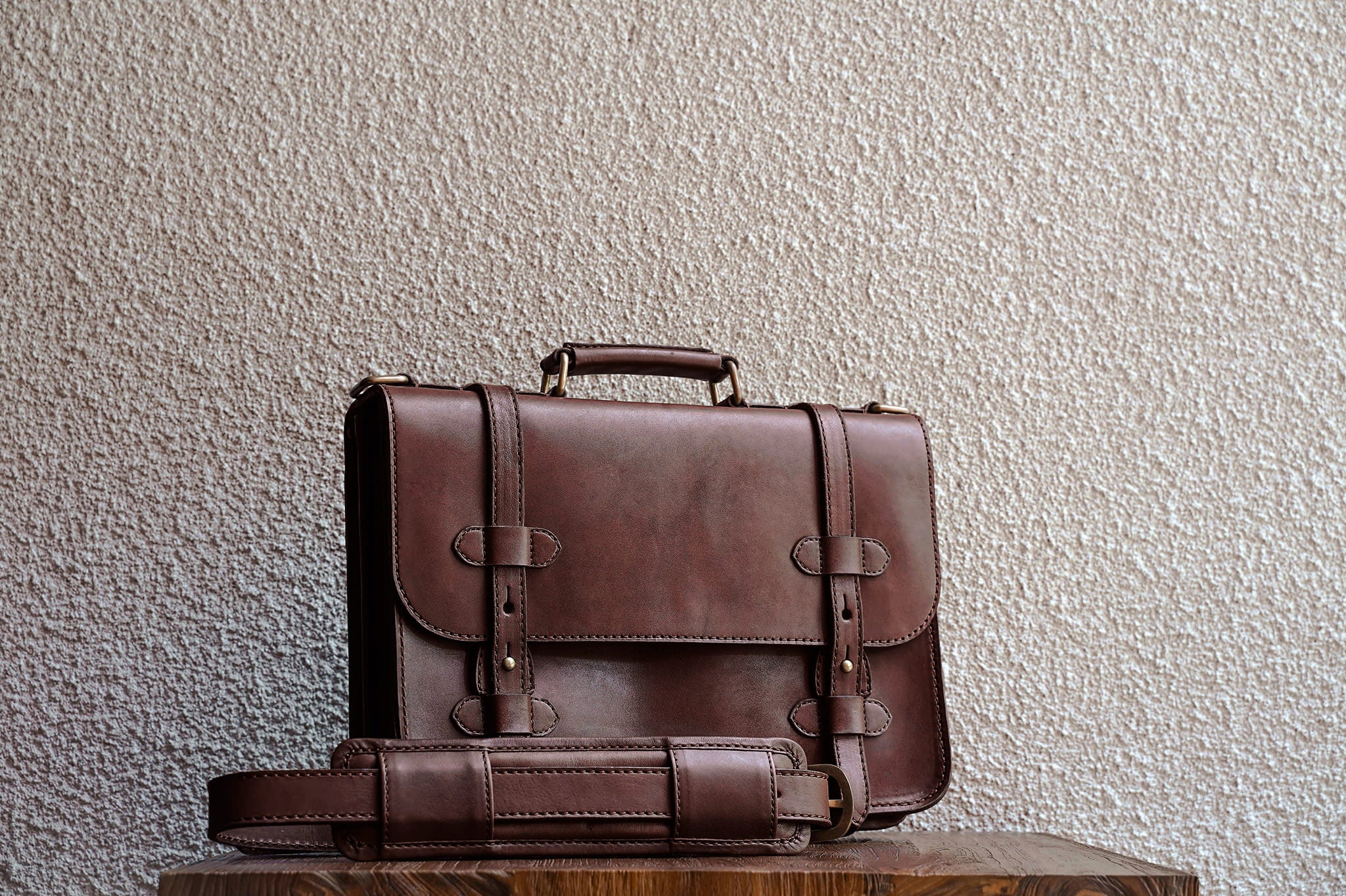 Alpha 13 Leather Briefcase | Fox | Monogrammed | Cravar
