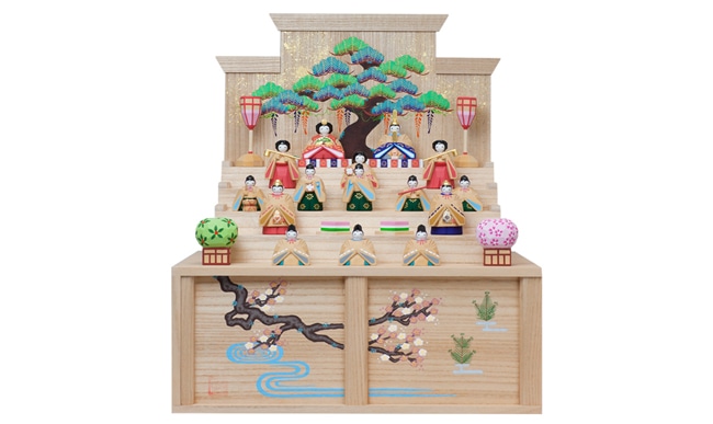 奈良一刀彫｜naradollHIGASHIDA 段雛 中: 木のおもちゃ｜クレヨンハウス