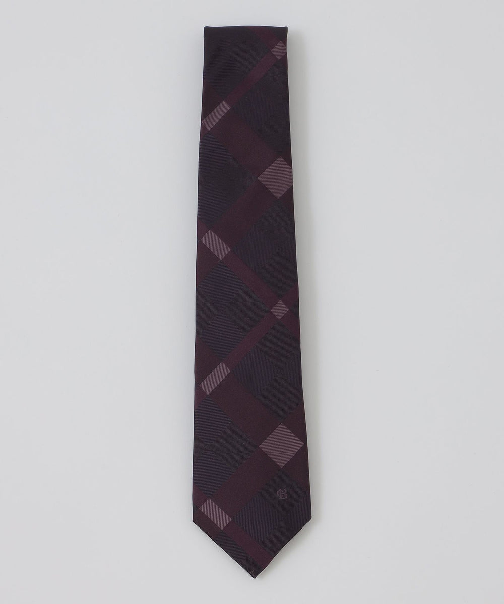 トーナルシャドーブロックチェックタイ（ネクタイ/チーフ）｜BLACK