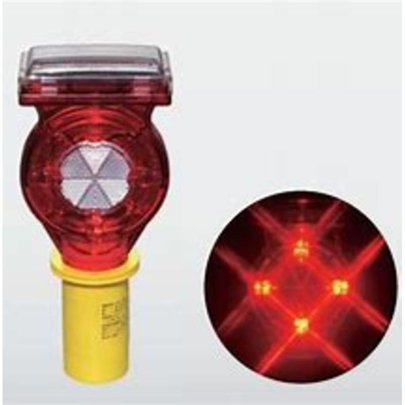 ソーラーフラッシュ点滅灯 LED 幅65mm（赤/緑交互点滅）