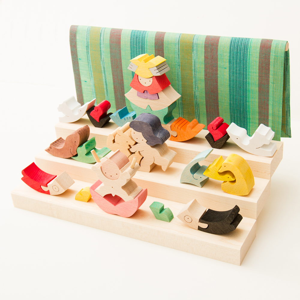 里山円武者三段飾り（垂幕：緑）【小黒三郎の五月人形】【KK240