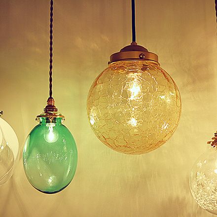 かぼちゃ型ペンダントライト 泡クリア アトリエ Ansan