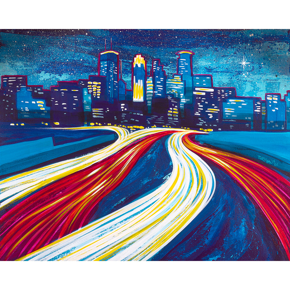 Road - Highway Lights of Minneapolis - Art Prints by MN Artist