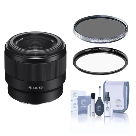 Sony FE 50mm f/1.8 Lens for Sony E, Bundle with Tiffen 49mm UV and
