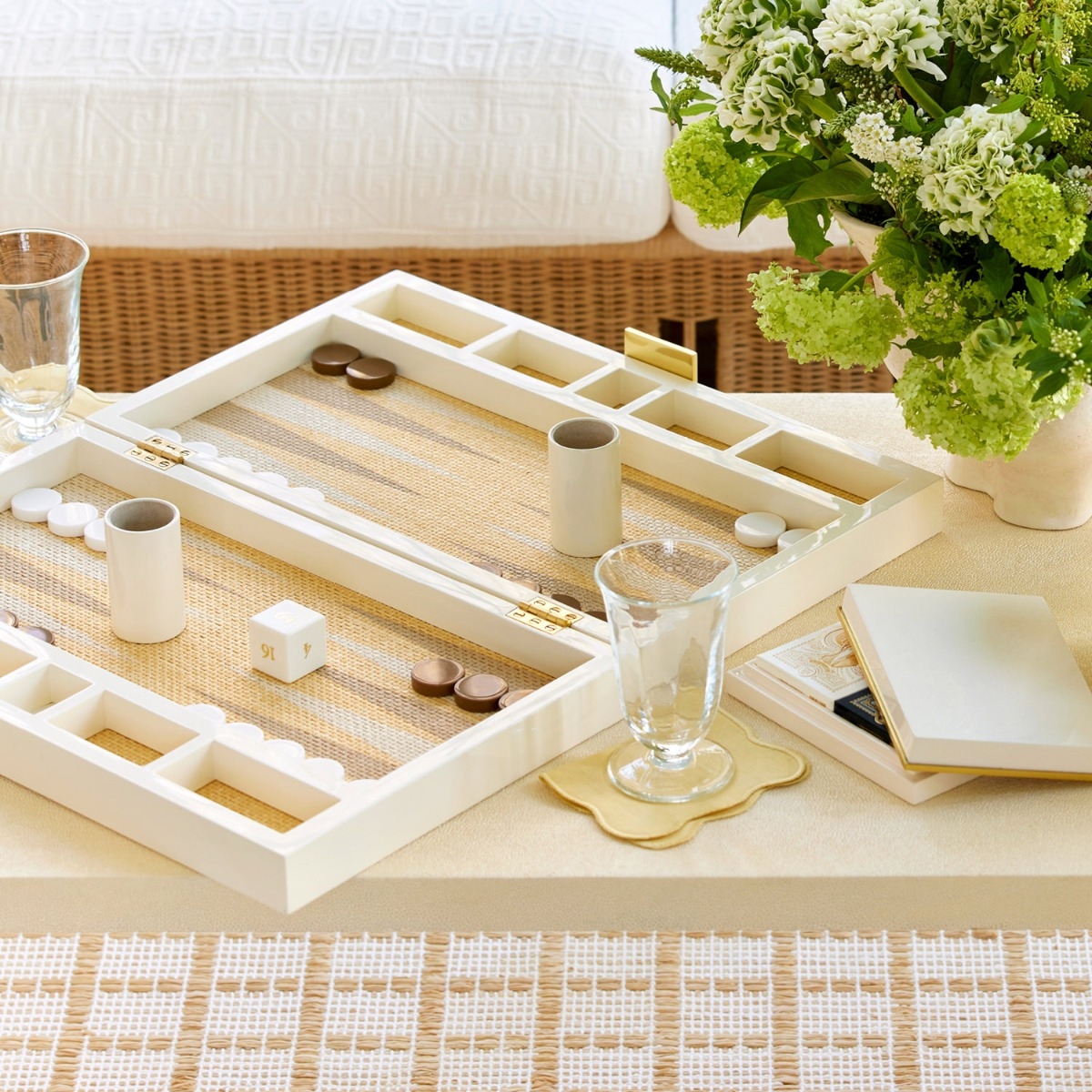 Lacquer Raffia Backgammon Set | AERIN