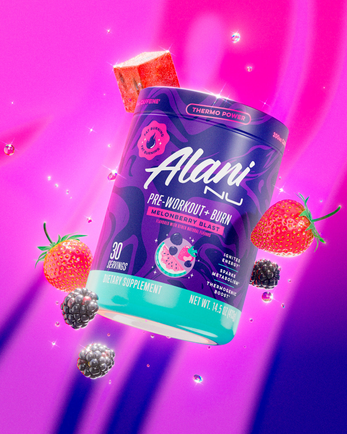 Pre-Workout+ Burn - Melonberry Blast - Alani Nu