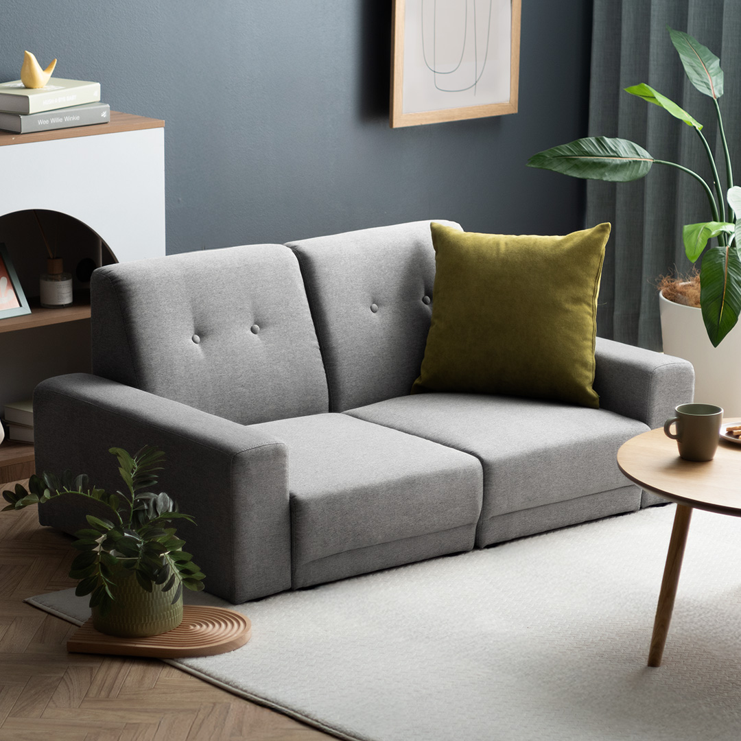 2人掛けフロアソファ ロータイプ ポケットコイル コンパクト 北欧 LORY