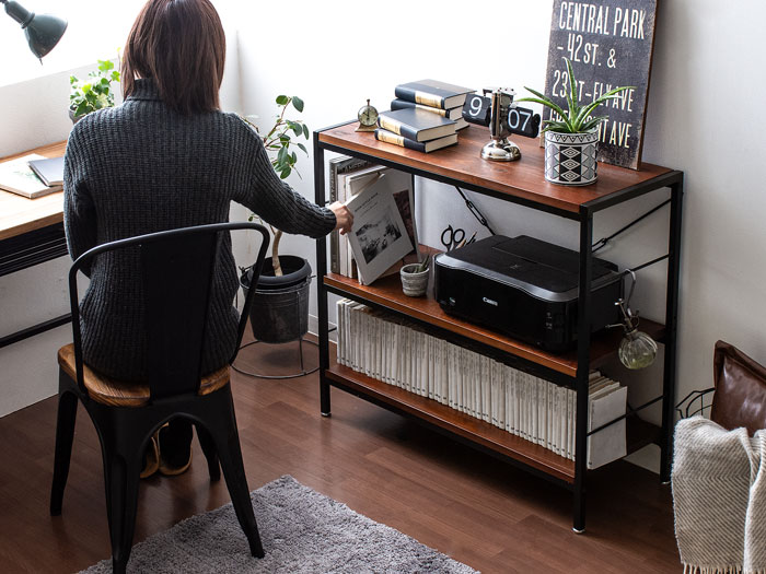 ヴィンテージウッドオープンラック BILLS(ビルズ) 90cm幅 3段タイプ