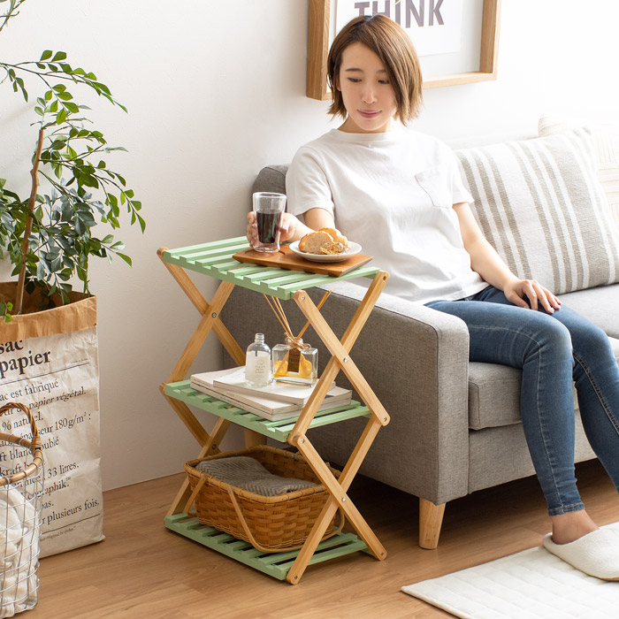 フォールディングラック 2段タイプ 折りたたみ式 | 家具・インテリア