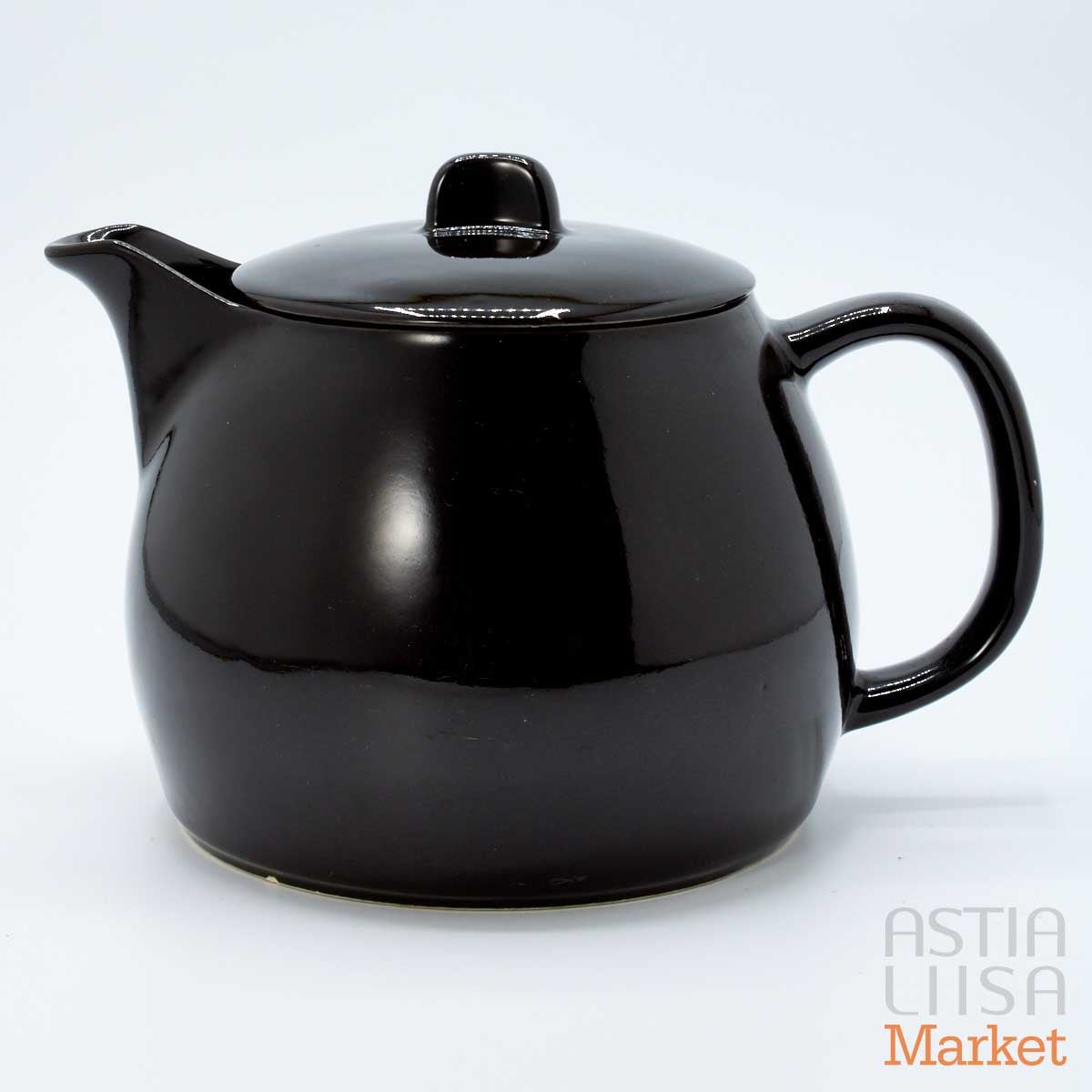 Arabia KF 黒 ティーポット 1,55 l, ヴィンテージ | Astialiisa Online
