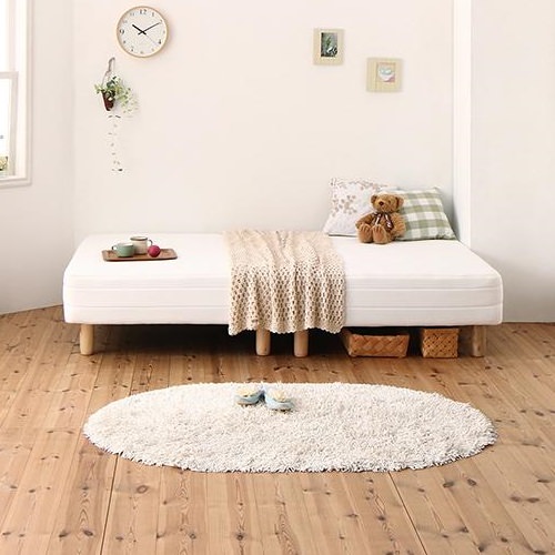 狭いスペースにもスッキリ 新・ショート丈脚付きマットレスベッド