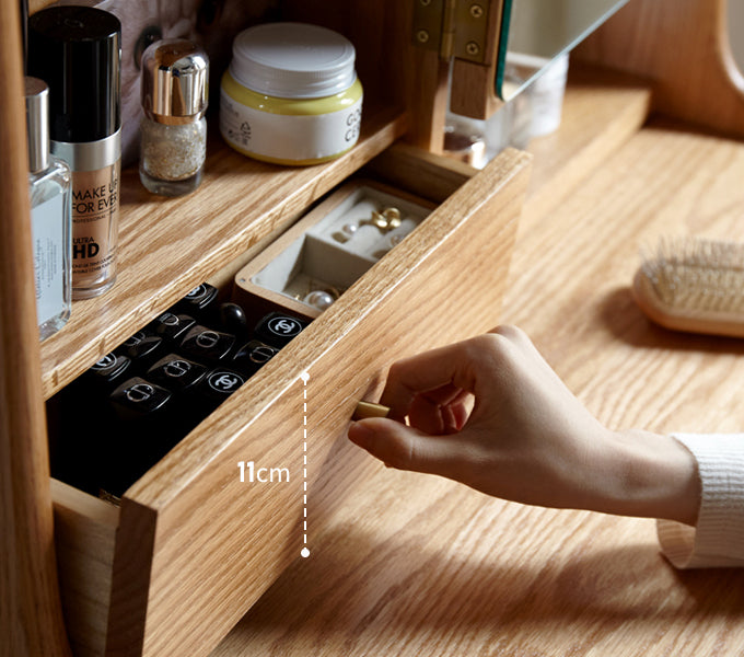 幅64テーブル 天然木 ドレッサー 鏡台 無垢材 y84d02