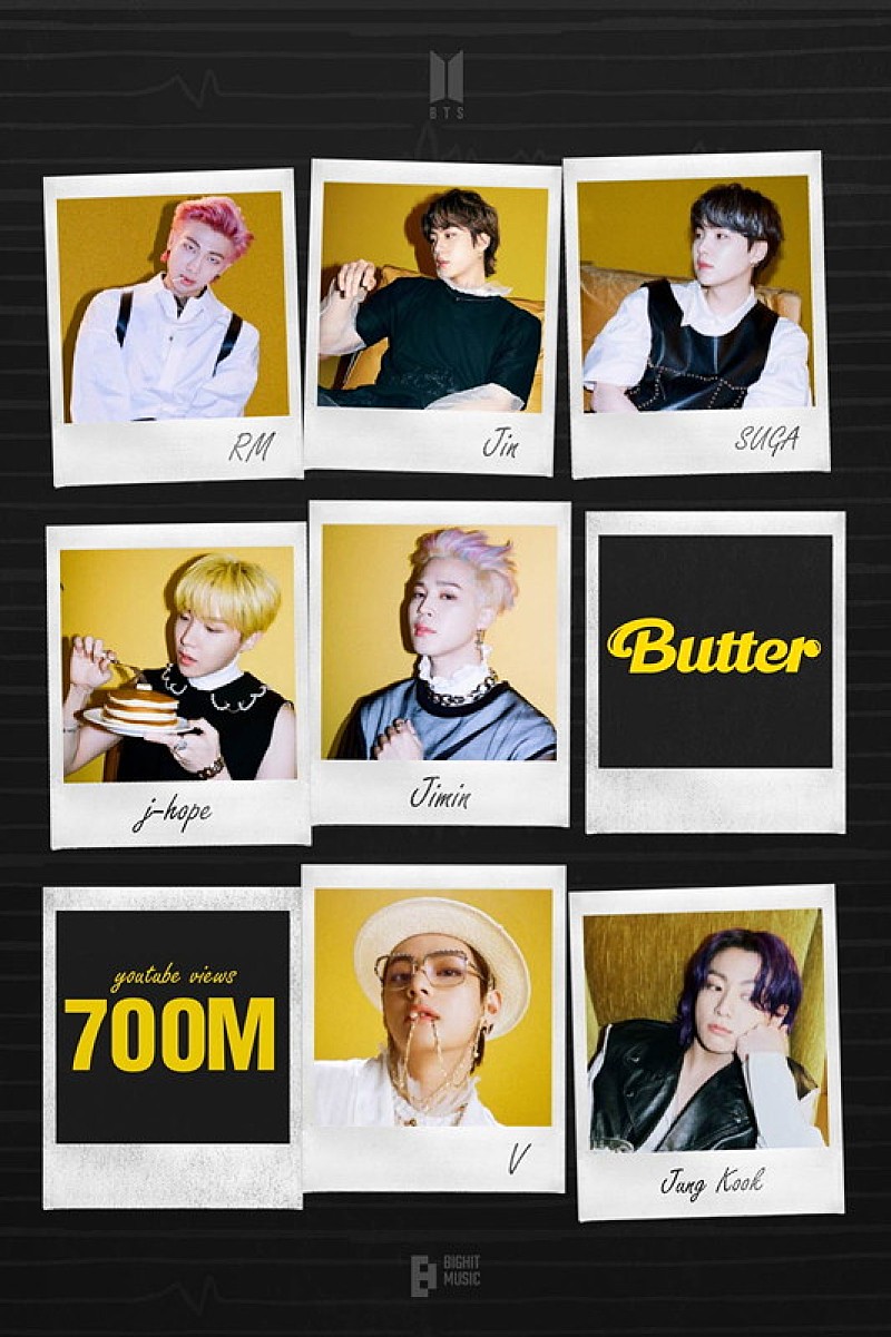BTS「Butter」MV、通算10作目となる7億回再生突破 | Daily News