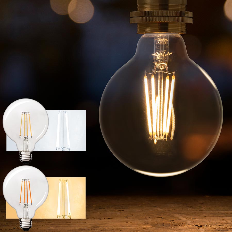LEDフィラメント電球 丸型 照明 ライト LED電球 おしゃれ ぼん家具