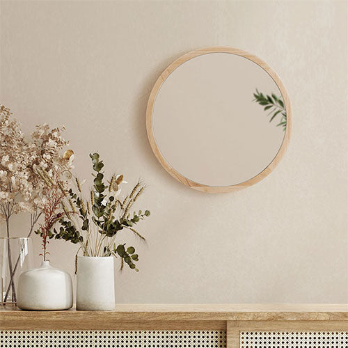 壁掛けラウンドミラー ミラー ドレッサー おしゃれ ぼん家具 LET300278