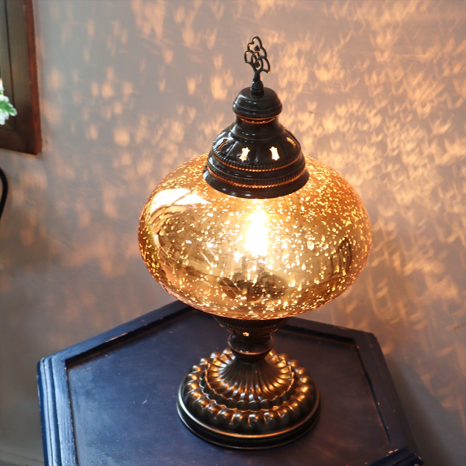 トルコランプ テーブルランプ アンティークフィニッシュ 直径23cm