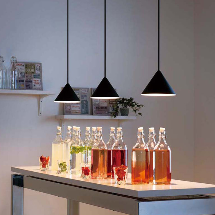 ペンダントライト ダクトレール用 60W相当｜円錐・ブラック｜照明の