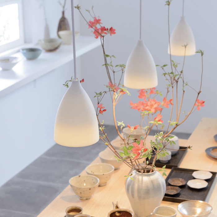 波佐見焼・白土 ペンダントライト｜ダクトレール用｜照明の