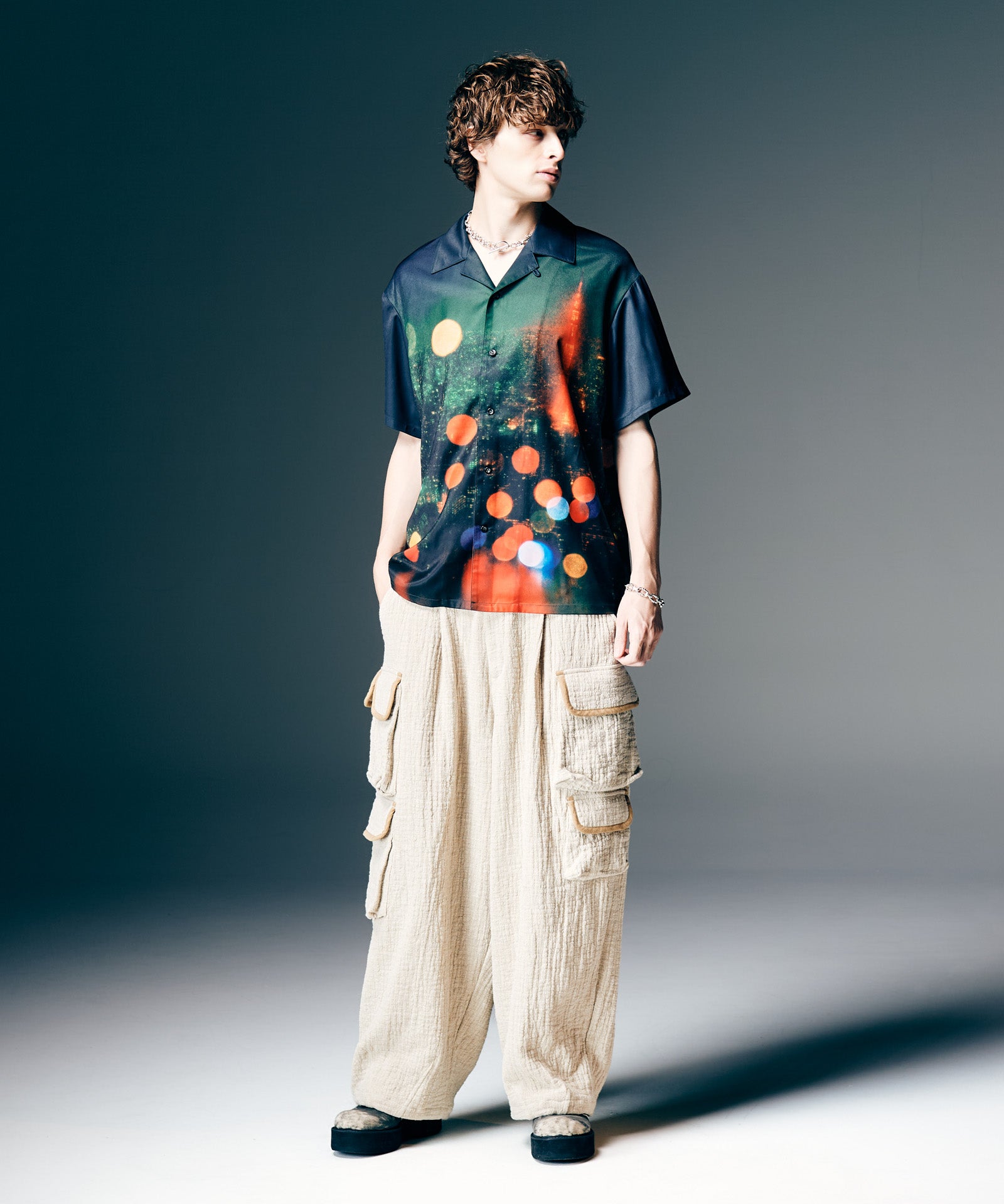 GB0126/SH04 : Midnight Open Collar Shirt / ミッドナイトオープン