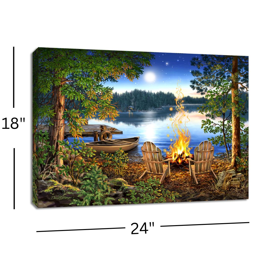 Lakeside 18x24 Fully Illuminated LED Wall Art | Glow Decor