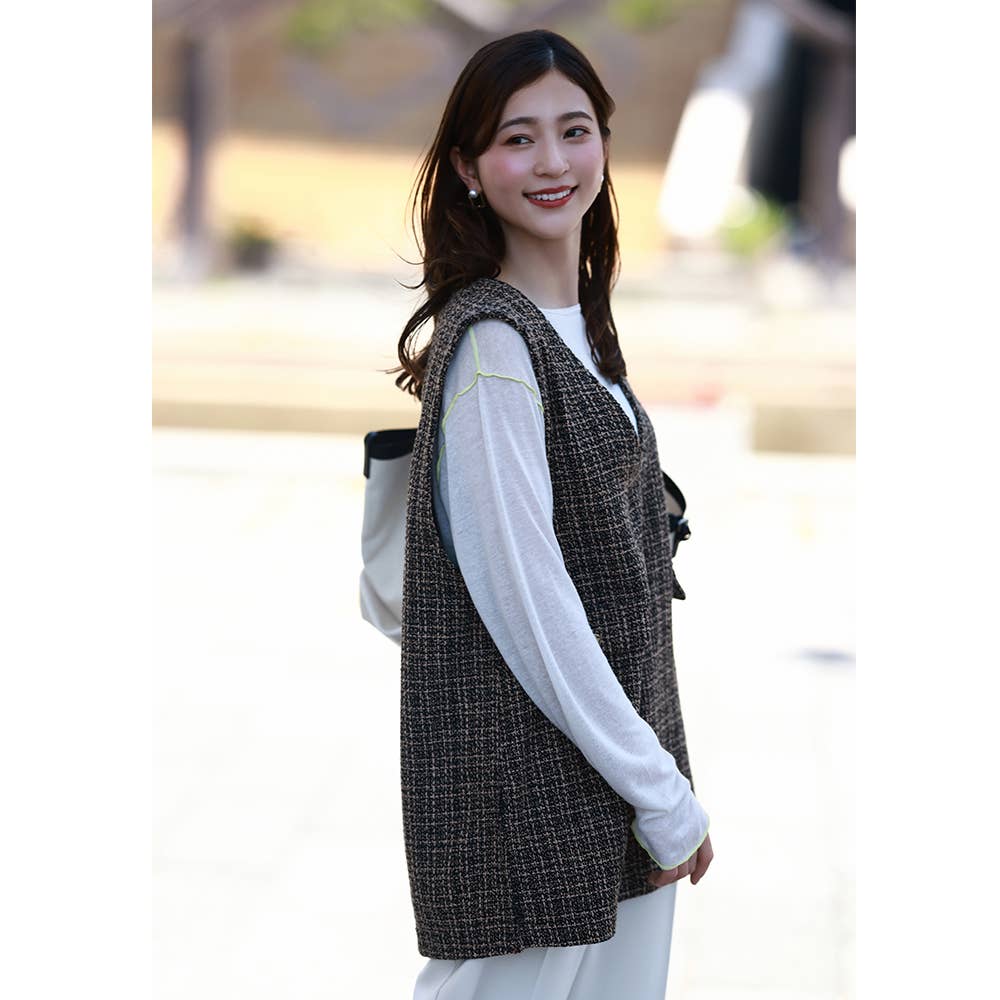 7DAYS LOOKS】ツイードベスト【SALE】 TZW652 :レディース トップス