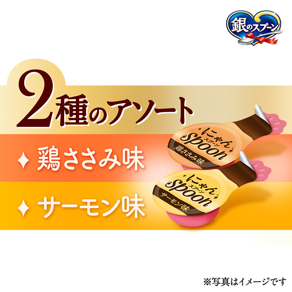 銀のスプーン おやつ にゃんSooon 2種のアソート 鶏ささみ&サーモン味