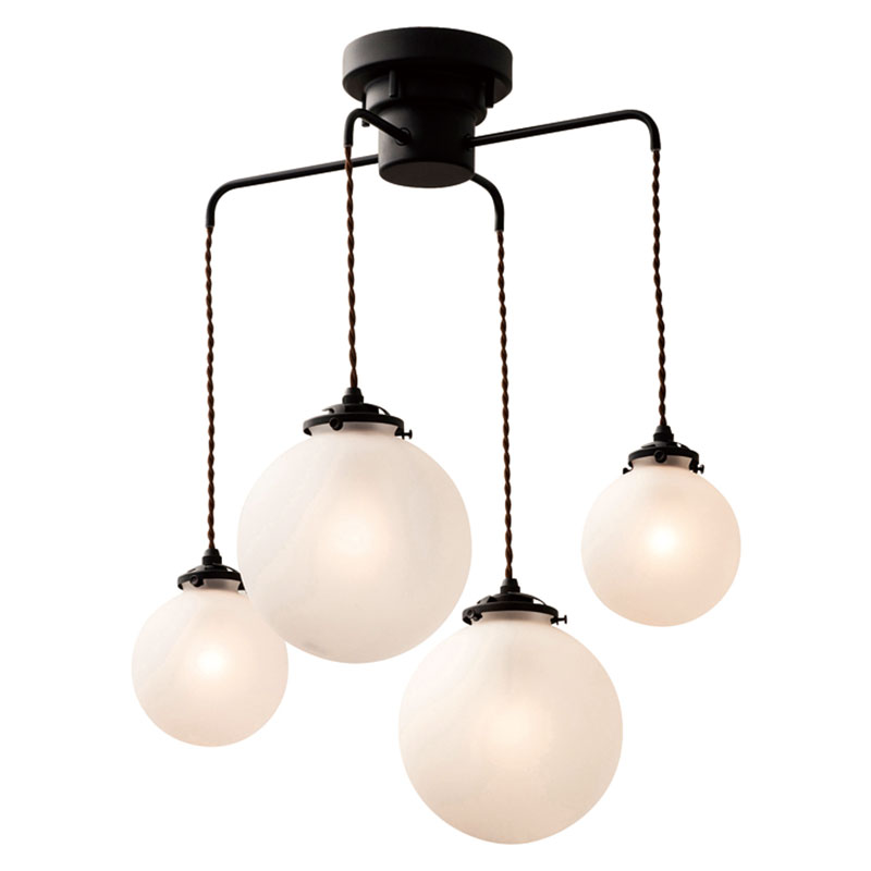 Orelia 4灯シーリングランプ【選べる3種類のガラスシェード