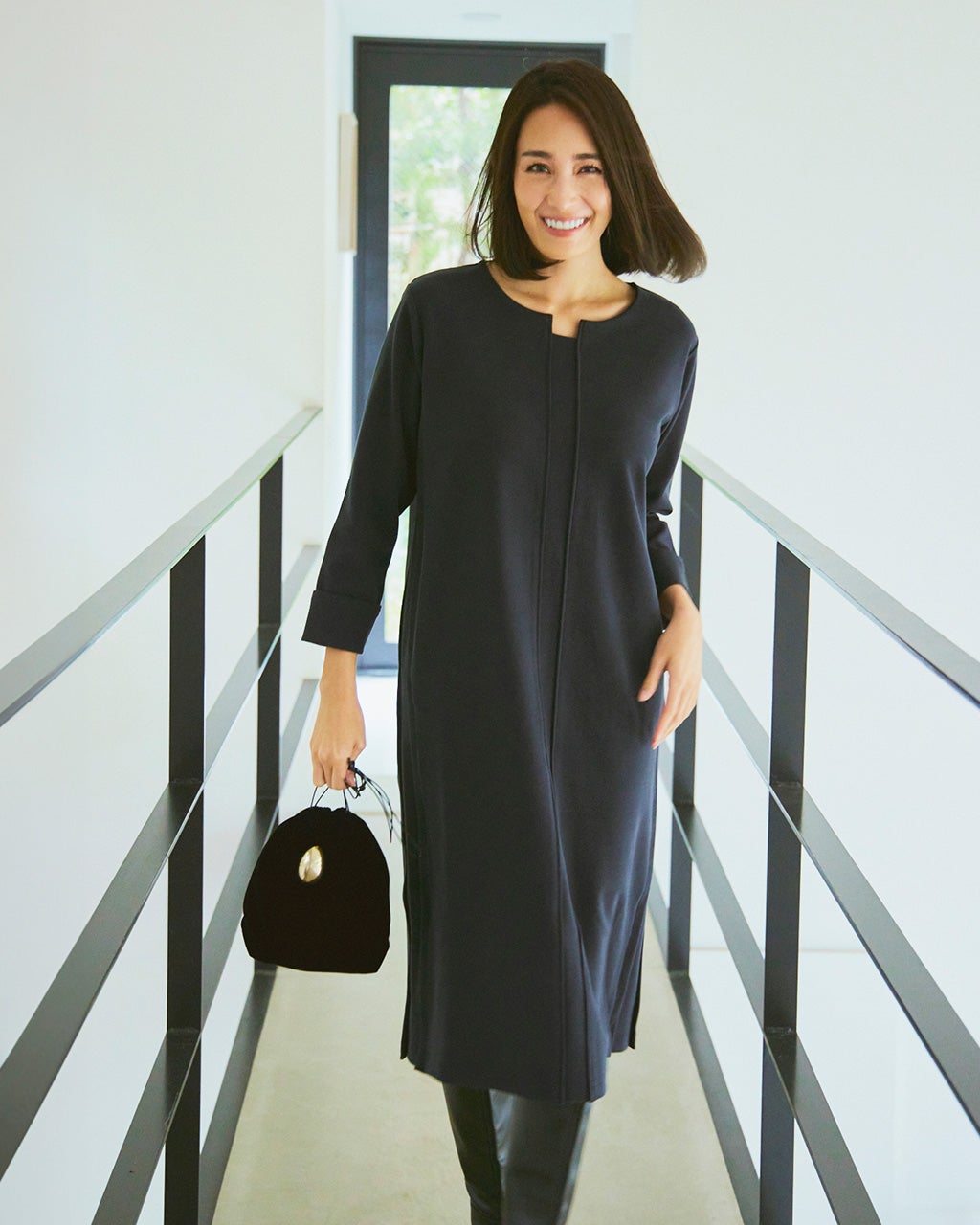 ウォームポンチ・キーネックミディワンピース/DoCLASSE