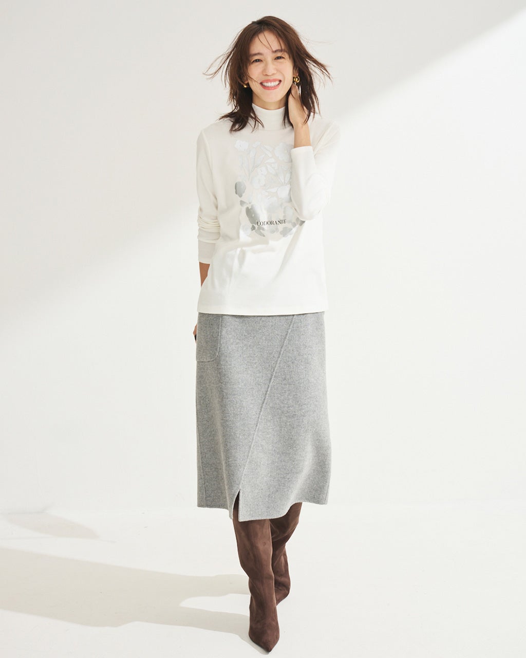 超長綿・ハイネック／プリント/DoCLASSE