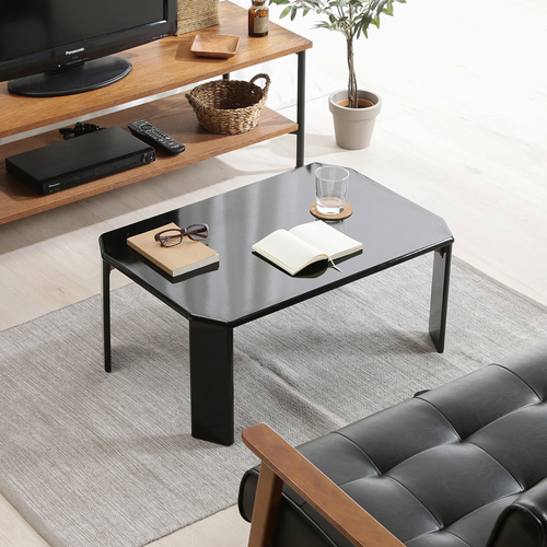 UVローテーブル ルーチェ 幅75 ブラック 38417 不二貿易 座卓 ブラック