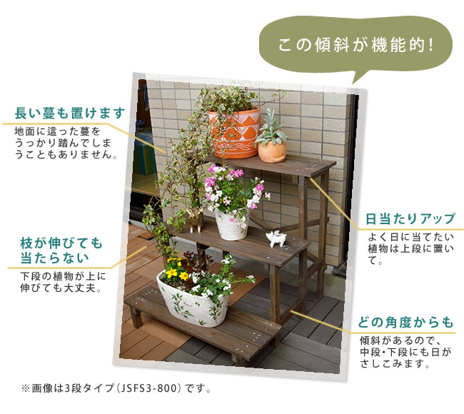 2ウエイフラワースタンド 2段 JSFS2-800WH ホワイト SST ガーデン関連