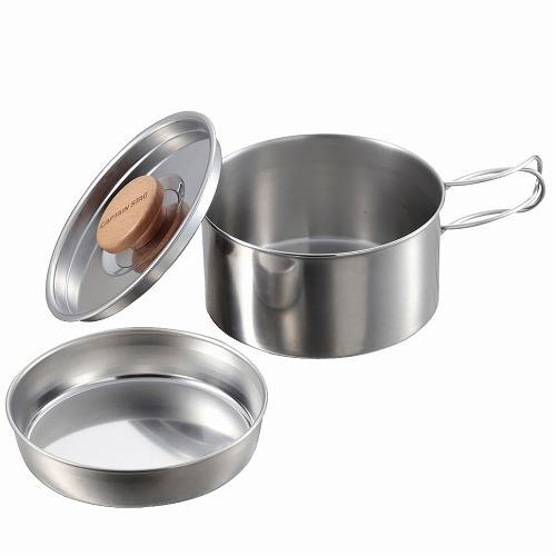 ステンレス片手鍋12cm(中皿付) UH-4207 CAPTAIN STAG 調理用品