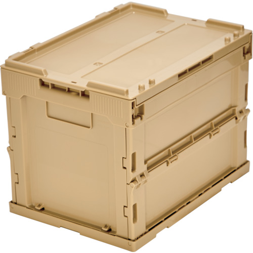 薄型折りたたみコンテナ50L ロックフタ付 LS色 TR-C50B-LS TRUSCO