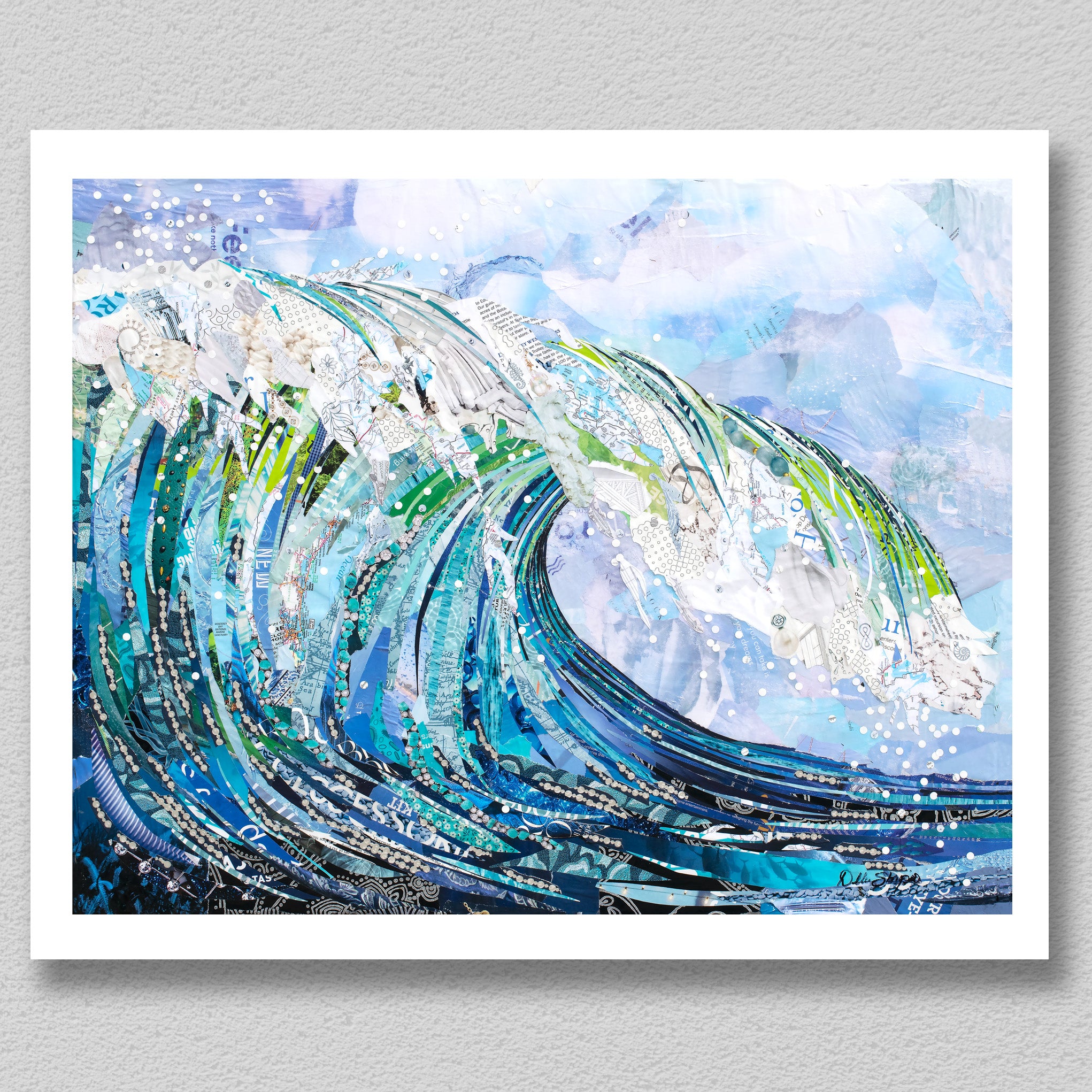 Ocean Wave Mixed Media Art – Deborah Shapiro Art