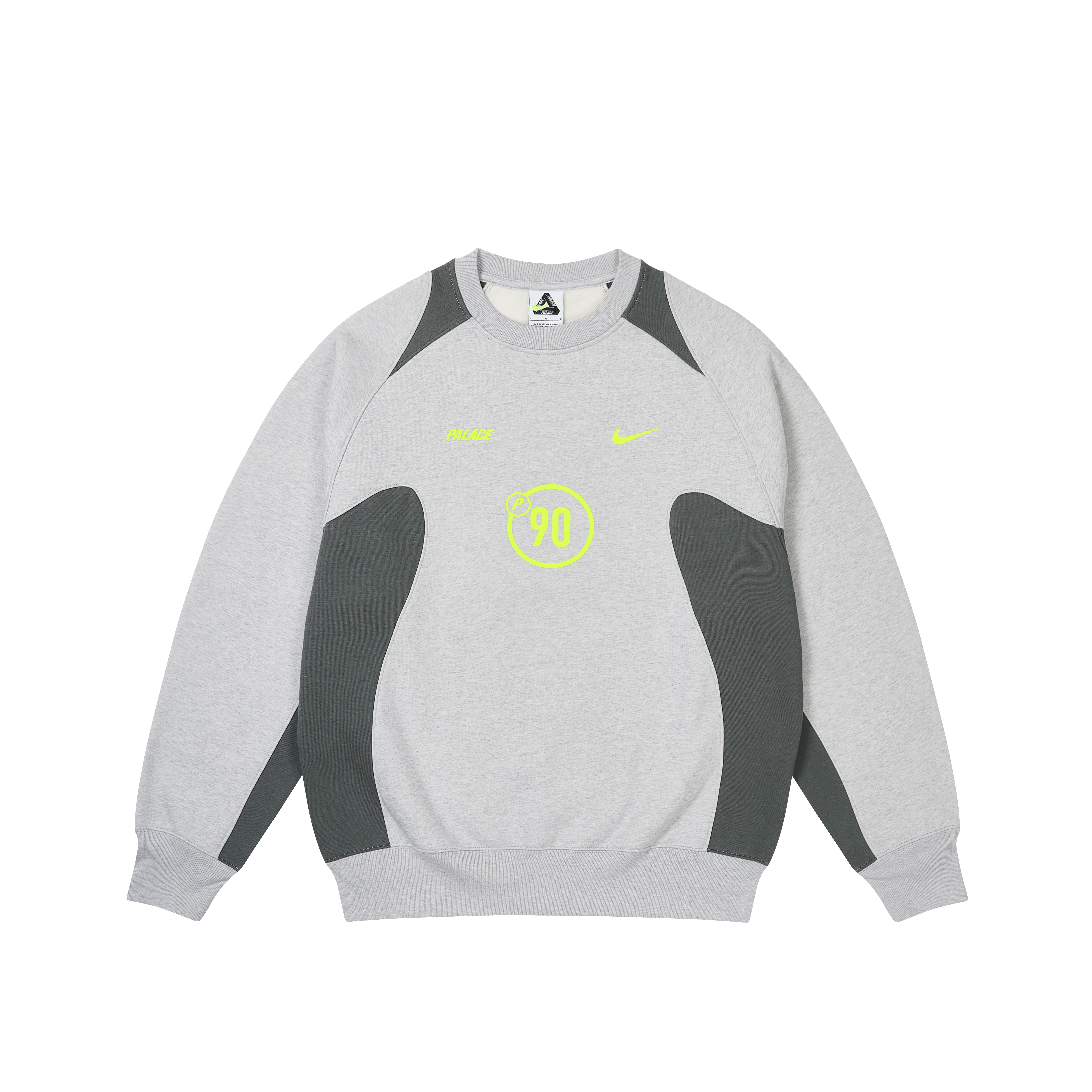 PALACE NIKE TOTAL P90 CREW GREY MARL | PALACE SKATEBOARDS